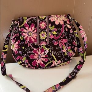 Vera Bradley Pink and Green Floral Crossbody Bag